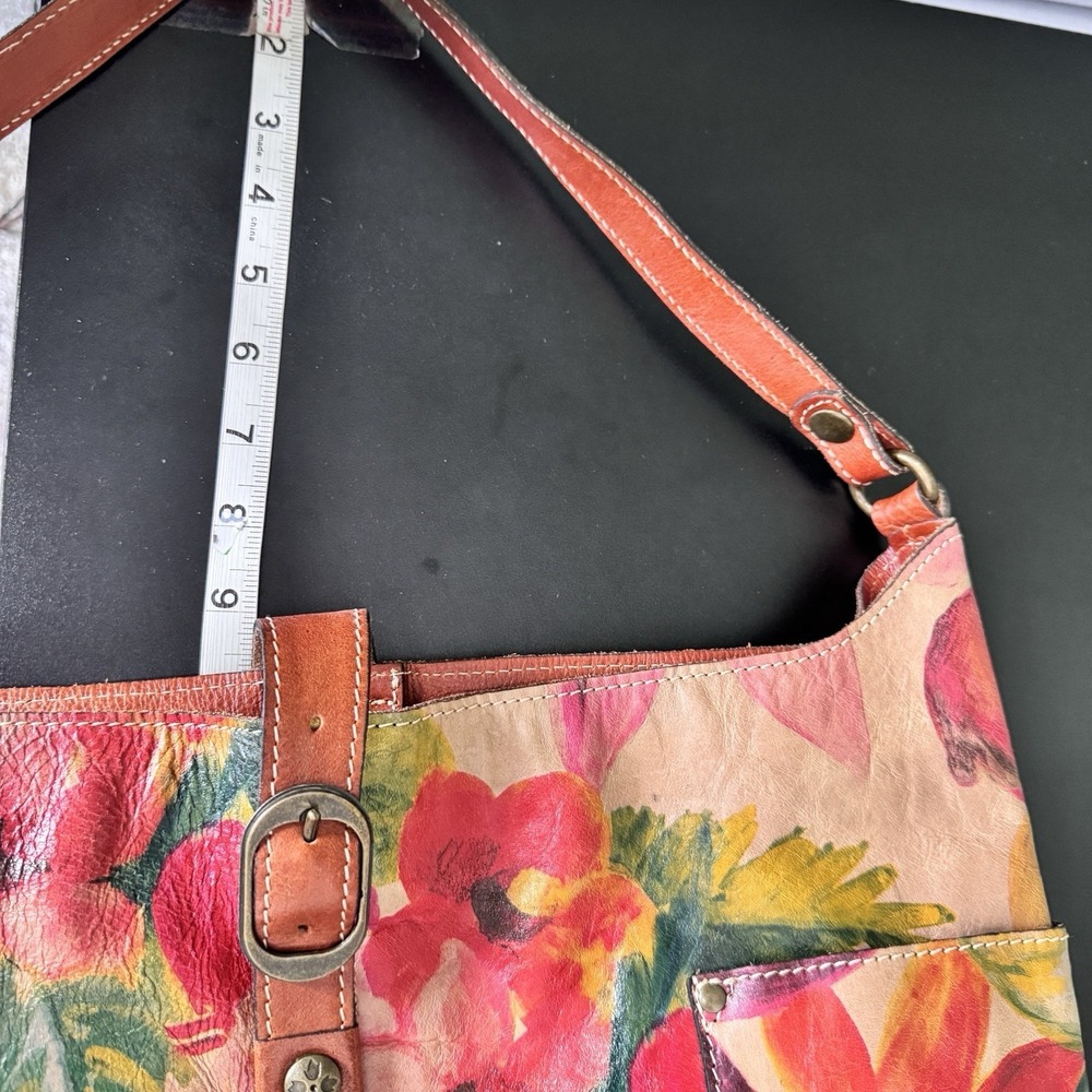 Patricia Nash Floral Hobo Bag Italian Heritage Leather Shoulder Slouchy Cottage - Picture 12 of 16